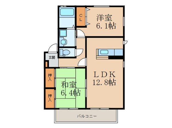 コーポランド田原　Ｂ棟の物件間取画像